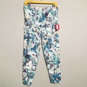 SPANX Booty Boost Active Painted Camo Pink Multi Active Printed 7/8 Leggings‎ XL